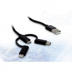 Cablu Inter-Tech USB 2.0 - micro-USB/USB Type-C/Lightning foto