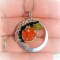 B7. Pandantiv Tondo cu floare de carneol, fire si metal, 3 cm