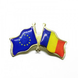 PIN Romania - UE - Drapelurile Romaniei si UE - 40mm