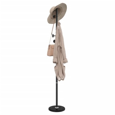 vidaXL Cuier de haine, negru, 176 cm, fier vopsit electrostatic foto