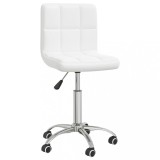 vidaXL Scaun de birou pivotant, alb, piele ecologică