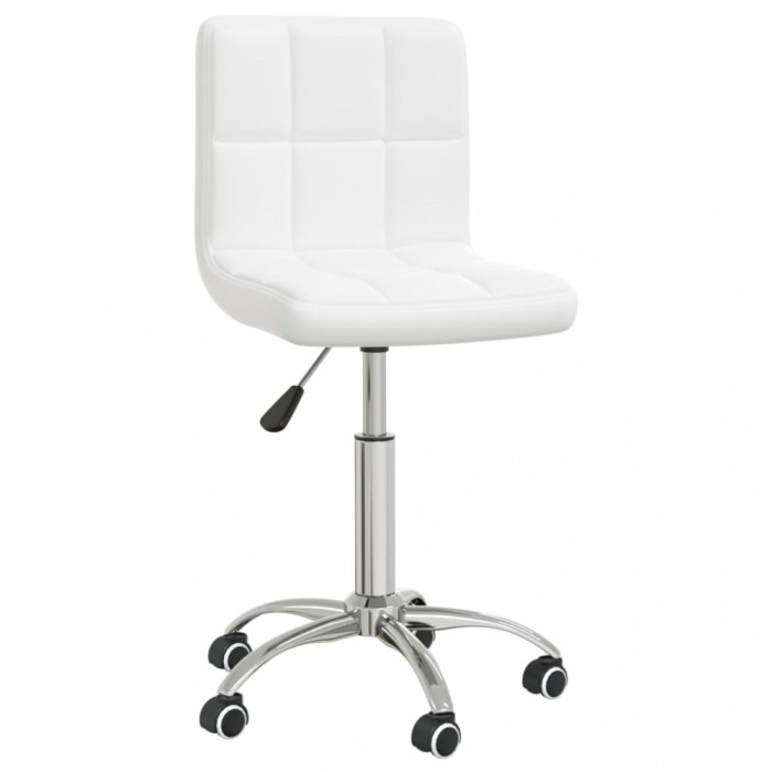 vidaXL Scaun de birou pivotant, alb, piele ecologică