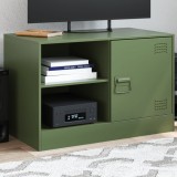 Comoda TV, verde masliniu, 67x39x44 cm, otel GartenMobel Dekor, vidaXL