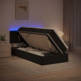 Cumpara ieftin Pat cu LED si saltea Negru 90 x 190 cm Catifea