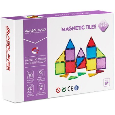 Set de constructie magnetic 3D - 20 piese foto