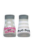 Șosete copii haioase Sweet Girl din bumbac, Funny Legs 284, Gri Deschis, 18-20 (12)