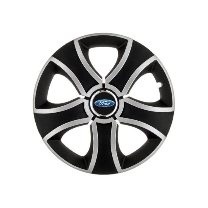 Set 4 Capace Roti 16 inchi (R16) Bis Gri-Negru, Compatibile Cu Ford