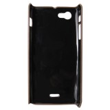 Husa tip capac plastic galben+maro (Wood Grain) pentru Sony Xperia J (ST26i)