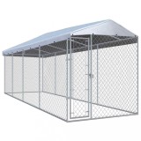 VidaXL Padoc pentru c&acirc;ini de exterior, cu acoperiș 760x190x225 cm