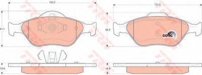 Set placute frana,frana disc FORD FIESTA IV (JA, JB) (1995 - 2002) TRW GDB1419 foto