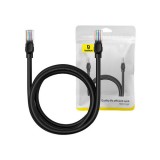 PATCH CORD UTP Baseus Cat5, fire din cupru, round cable, viteza maxima 1 Gbps, PVC, 2m, negru &quot;B00133206111-03&quot; (timbru verde 0.08 lei) - 693217263703