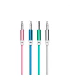 Cablu AUXILIAR Jack 3.5 mm metal tata-tata 1m textil Delight