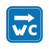 Indicator WC săgeată dreapta albastru