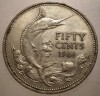 J.263 BAHAMAS COMMONWEALTH BAHAMA ISLAND ELIZABEYH II 50 CENTS 1966 ARGINT, America Centrala si de Sud