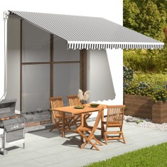 vidaXL P&acirc;nză de rezervă copertină, antracit și alb, 4x3 m 311987
