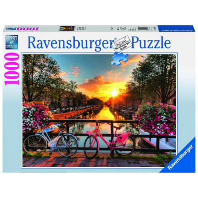 Puzzle Biciclete in Amsterdam, 1000 piese Ravensburger foto