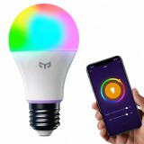 Cumpara ieftin Bec LED inteligent RGB E27 A60, WiFi, 9W, 806 lm, lumina reglabila 2700-6500K, control prin aplicatie si comanda vocala
