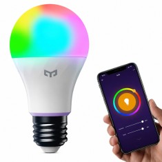 Bec LED inteligent RGB E27 A60, WiFi, 9W, 806 lm, lumina reglabila 2700-6500K, control prin aplicatie si comanda vocala