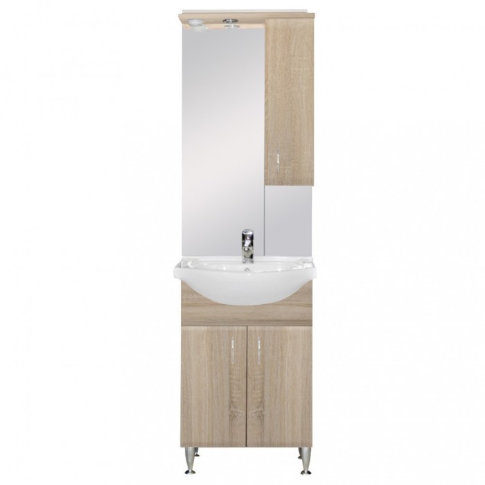 Mobilier complet de baie Bianca Plus 55, culoare stejar sonoma, deschidere pe dreapta