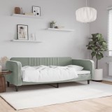 VidaXL Cadru de pat, gri deschis, 90x190 cm, catifea 354099