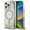Husa pentru iPhone 16 Pro - Guess Hardcase Resin Bottom Glitter MagSafe (GUHMP16LRGRGED) - Gold