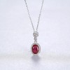 Colier Din Argint Piatra Red Zirconiu Oval ARG397M, Argintboutique