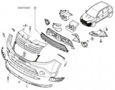 Grila Inferioara Bara Logan Facelift Renault 8200752803 foto