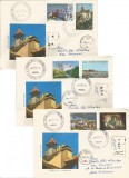 Romania, Obiective turistice, 3 FDC-uri circulate intern, 1978