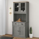 VidaXL Dulap &icirc;nalt VIGO, gri, 78x40x175 cm, lemn masiv de pin