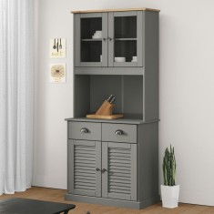 vidaXL Dulap inalt VIGO, gri, 78x40x175 cm, lemn masiv de pin foto