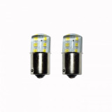 Set 2 becuri Led 1156 12 led SMD siliconat cu flash, Universal