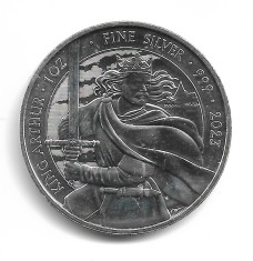 Marea Britanie - Myths and Legends - 2023 KING ARTHUR - 1OZ .999 Fine ARGINT 2 Pounds