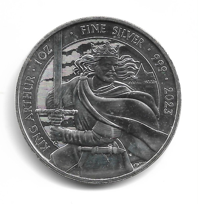 Marea Britanie - Myths and Legends - 2023 KING ARTHUR - 1OZ .999 Fine ARGINT 2 Pounds