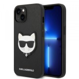Husa pentru Apple iPhone 14 Plus, Karl Lagerfeld, Saffiano Choupette&#039;s Head, Neagra