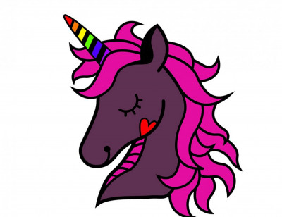 Sticker decorativ, Unicorn, Roz, 60 cm, 7257ST-6 foto