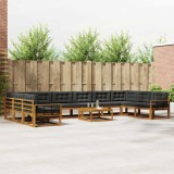 vidaXL Set de canapele de exterior cu pernă 11 pcs Natural și Antracit 3368285