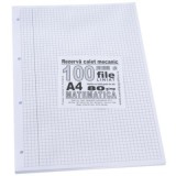Rezerva caiet mecanic matematica cu margine liniata A4, 100 file, Casa Tipografica