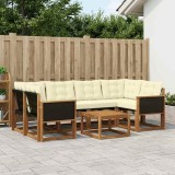 Cumpara ieftin Set de canapele de exterior 7 buc. 6-Locuri Natural si Crem