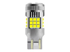 Bec LED T20 / W21/5W / 7443 DRL Lumini de Zii cu 2 Filamente, 30W, 2800LM, 6000K Alb Rece, 36 SMD 3030, Ventilator Integrat, Canbus Integrat, fara ero