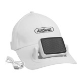 Sapca cu ventilator, panou solar integrat, USB, reglabila, alba