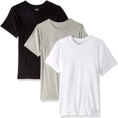 Set 3 Tricouri Calvin Klein pentru barbati, din bumbac, alb, gri si negru - OUTLET foto