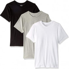 Set 3 Tricouri Calvin Klein pentru barbati, din bumbac, alb, gri si negru - NOU