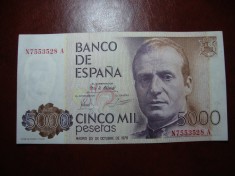 SPANIA 5000 PESETAS 1979 SUPERBA