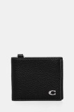 Coach portofel de piele barbati, culoarea negru, CZ057