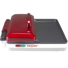 Gratar electric multifunctional Beper P101CUD500 4in1, 1000 W, 4 zone, Antiaderent, Rosu/alb foto