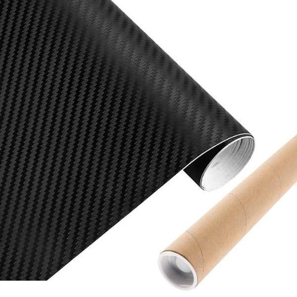 Folie Colantare pentru Auto sau Moto, Model Fibra Cardon 3D, Impermeabila, Rezistenta UV, Latime 1.27 m, Lungime 3 m, Negru