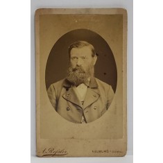 FOTOGRAFIE C.D.V. , STUDIO ANTON RESSLER , NEUBURG AM DONAU , BARBAT CU BARBA , SFARSITUL SEC. XIX
