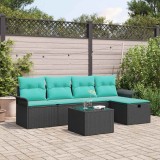 vidaXL Set de canapele pentru grădină cu pernă 6 pcs Rattan poli 3360207