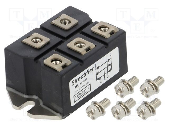 Punte redresoare trifazat Urmax 1,6kV 60A 550A SIRECTIFIER