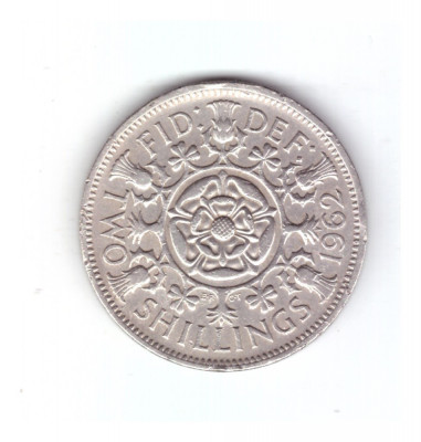 Moneda Anglia 2 shilling / 2 shillings 1962, stare buna, curata foto